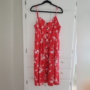 XXL red floral dress